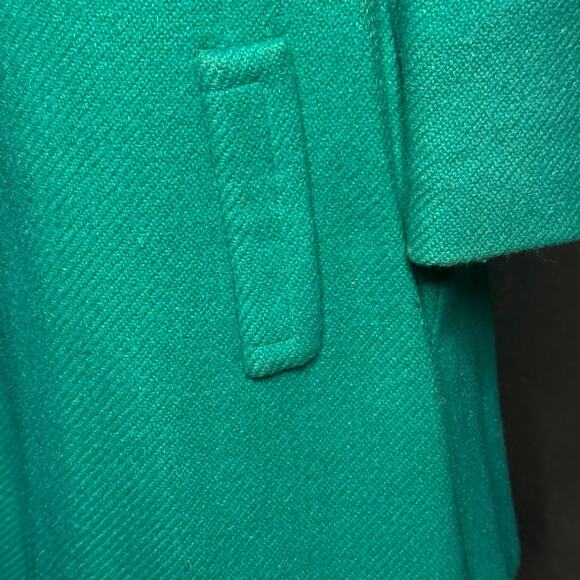 Vintage 1950s Joseph Magnin Emerald Green Wool Coat Mod Swing Style Mid Century - Picture 9 of 16